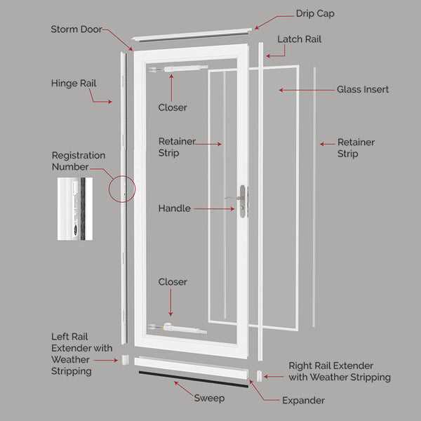 larson storm door retractable screen replacement parts diagram