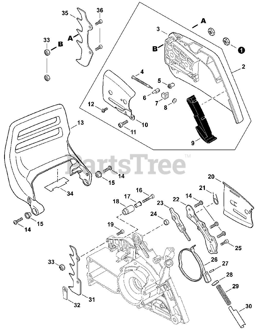 chinese chainsaw parts diagram