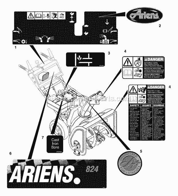 ariens 824 snowblower parts diagram