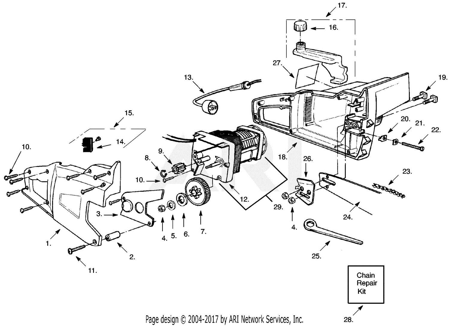 chainsaw chain parts diagram