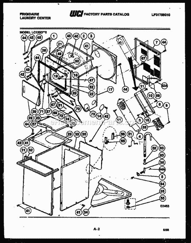 frigidaire laundry center parts diagram