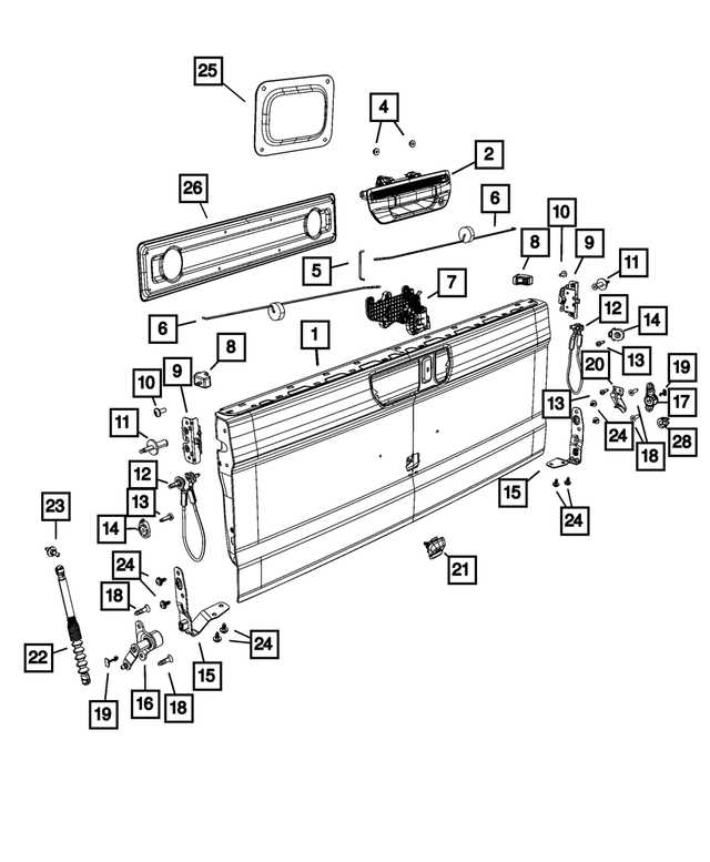 ford f250 tailgate parts diagram