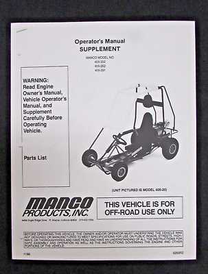 manco go kart parts diagram