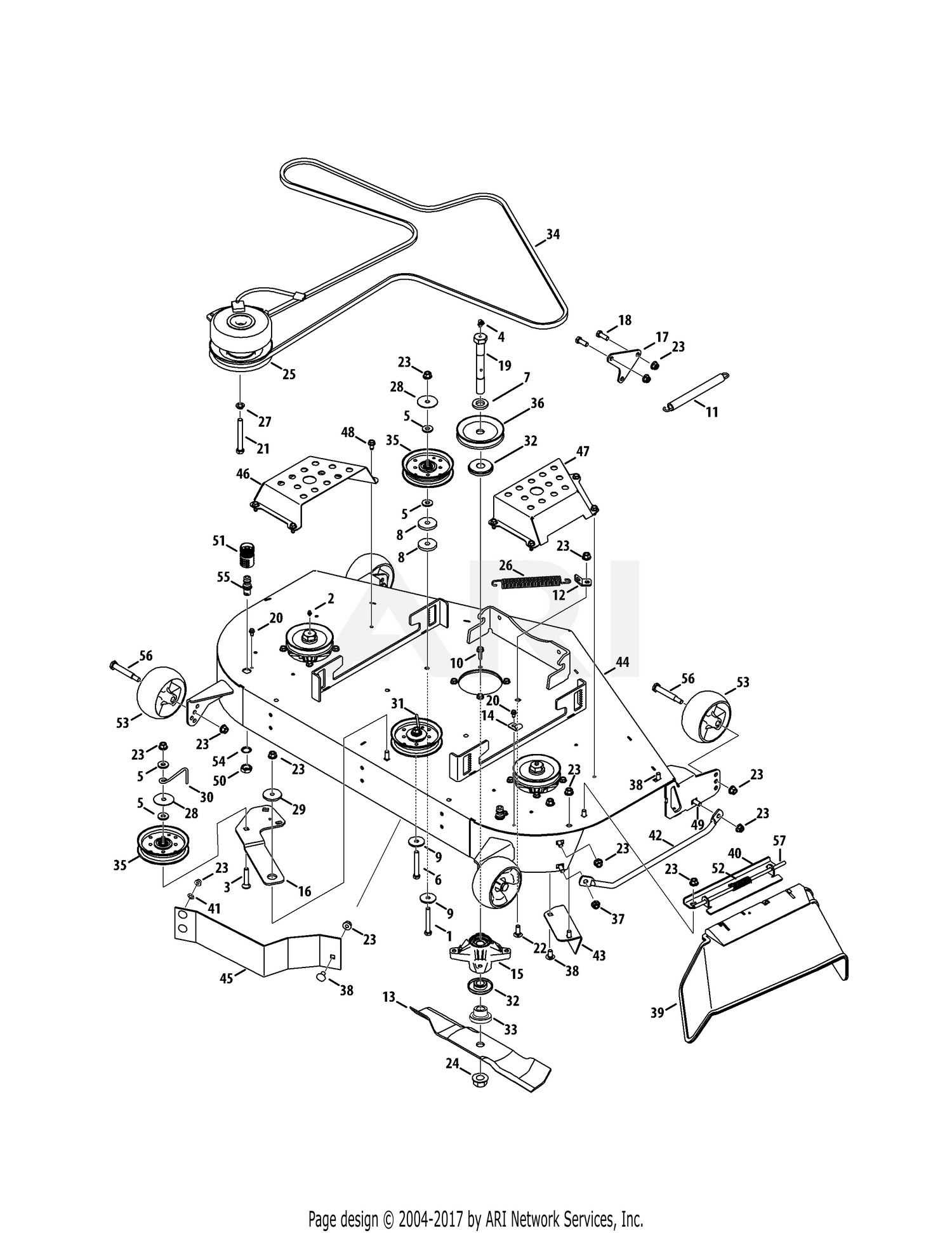 craftsman 42 deck parts diagram