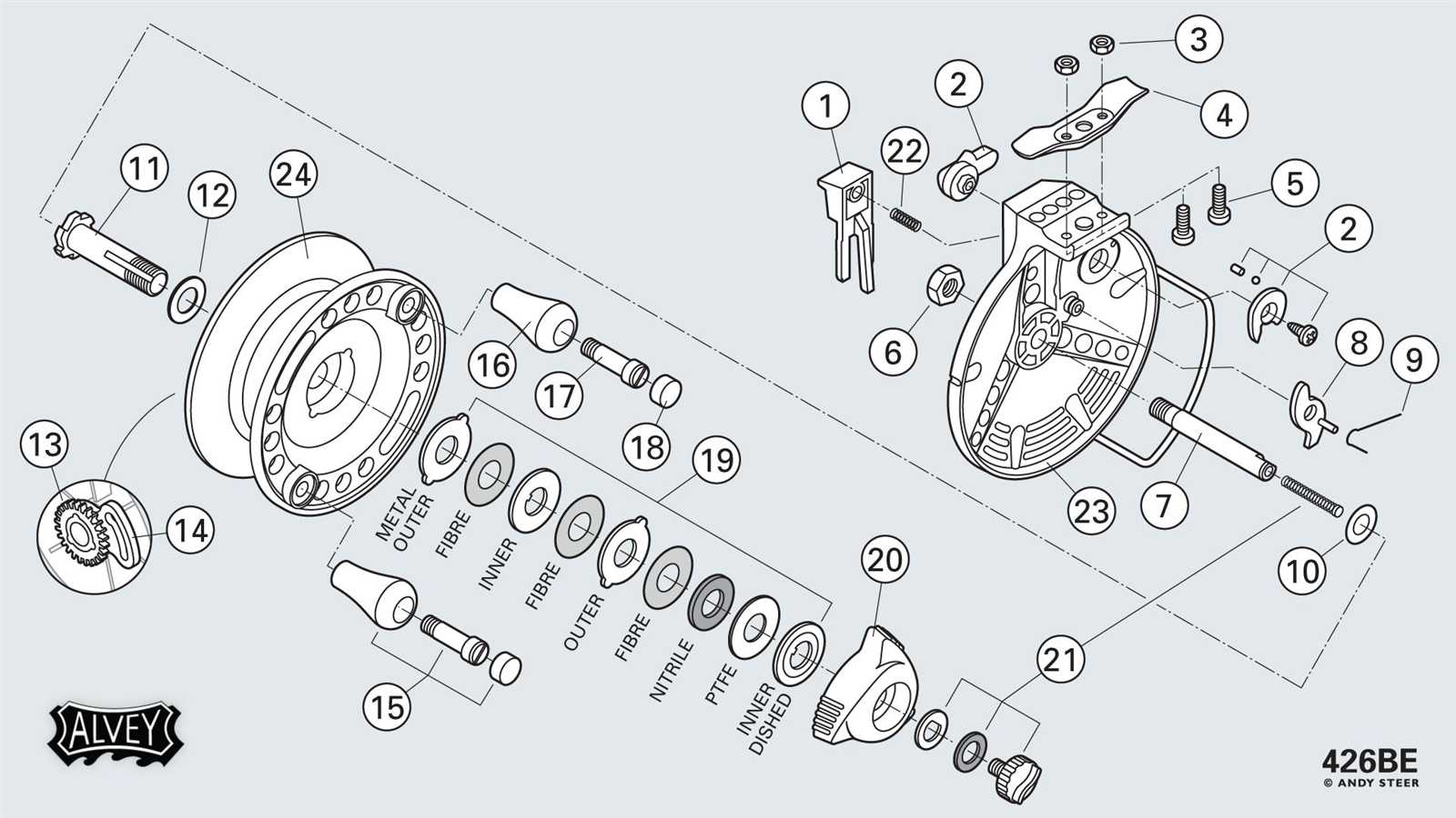 fishing reel parts diagram