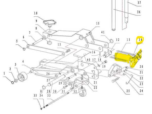 3 ton hydraulic floor jack parts diagram