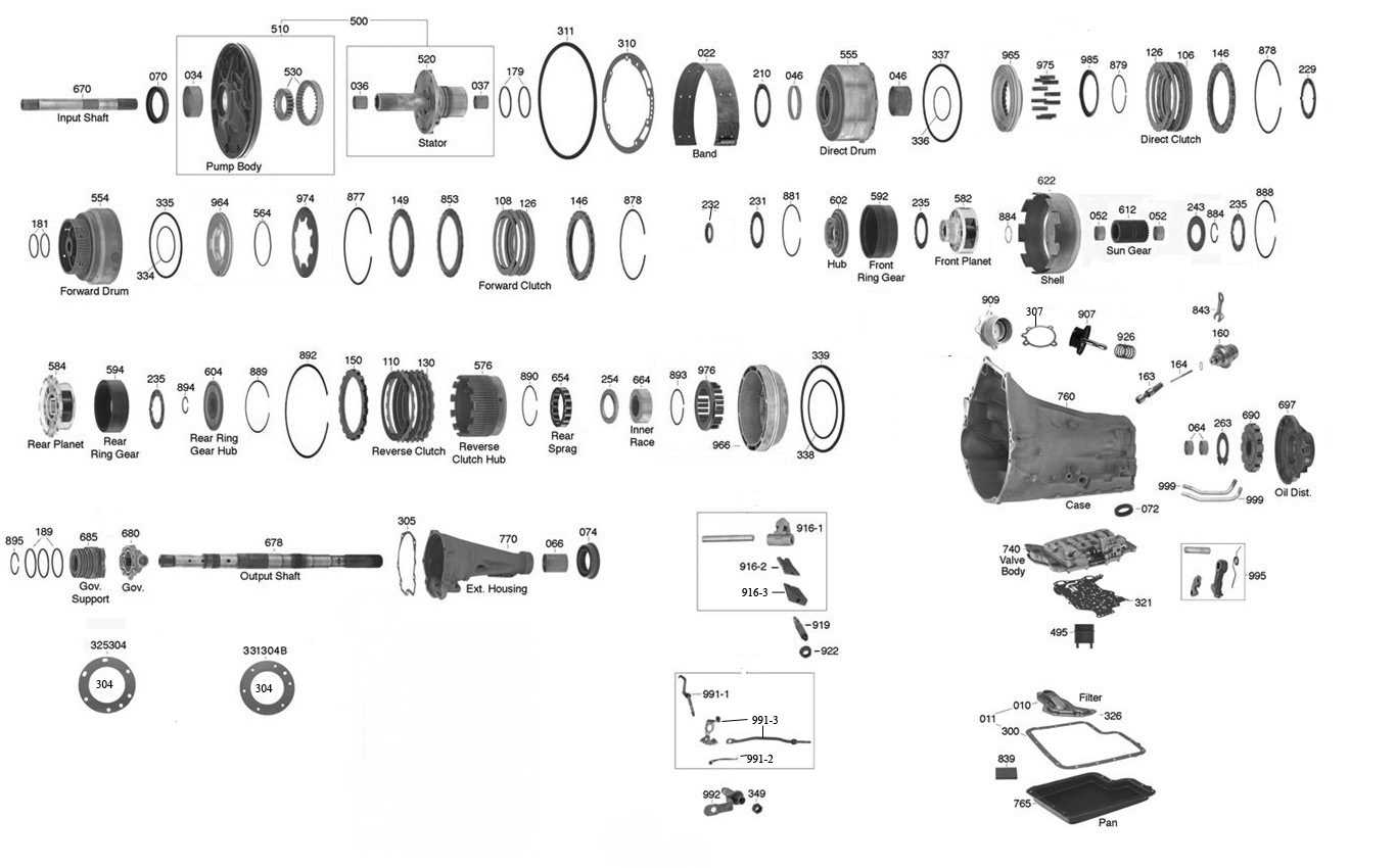 4r100 transmission parts diagram