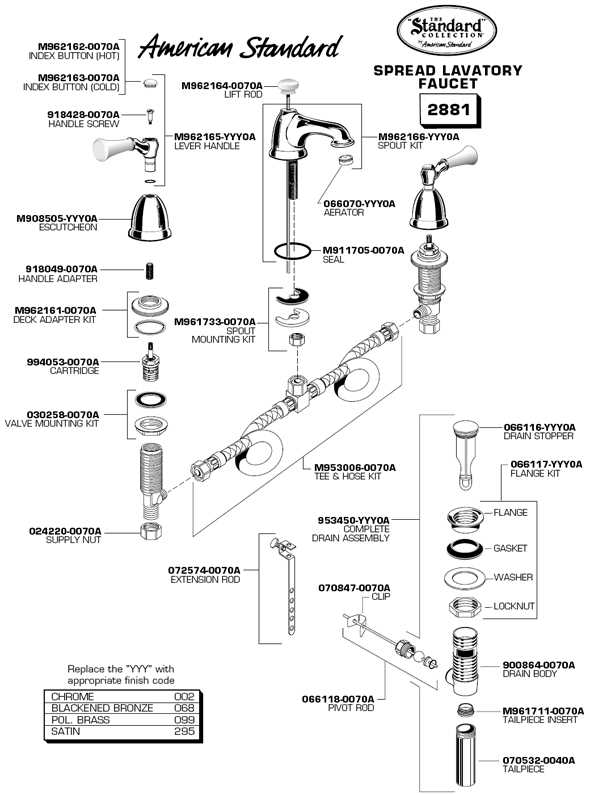 american standard shower parts diagram