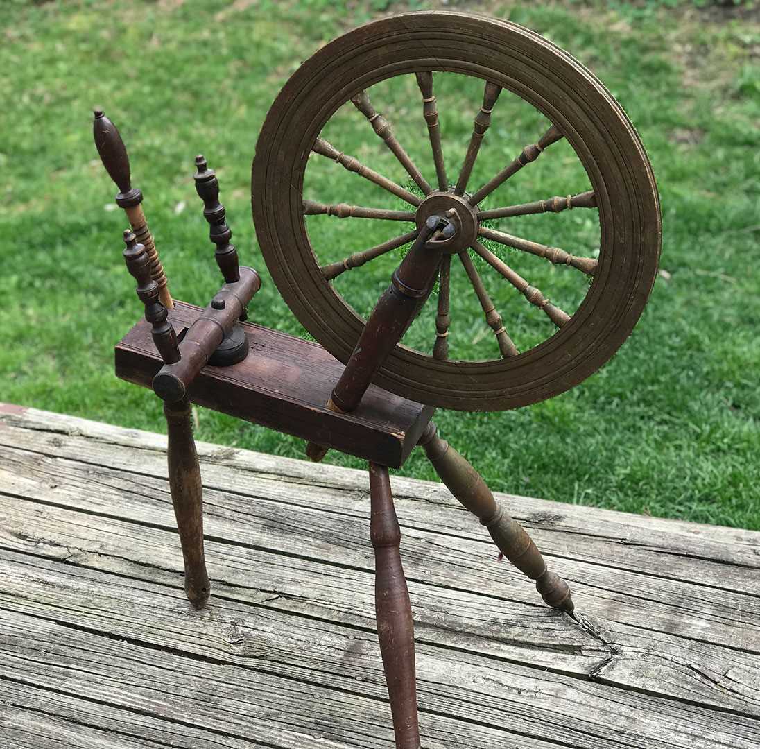 antique spinning wheel parts diagram