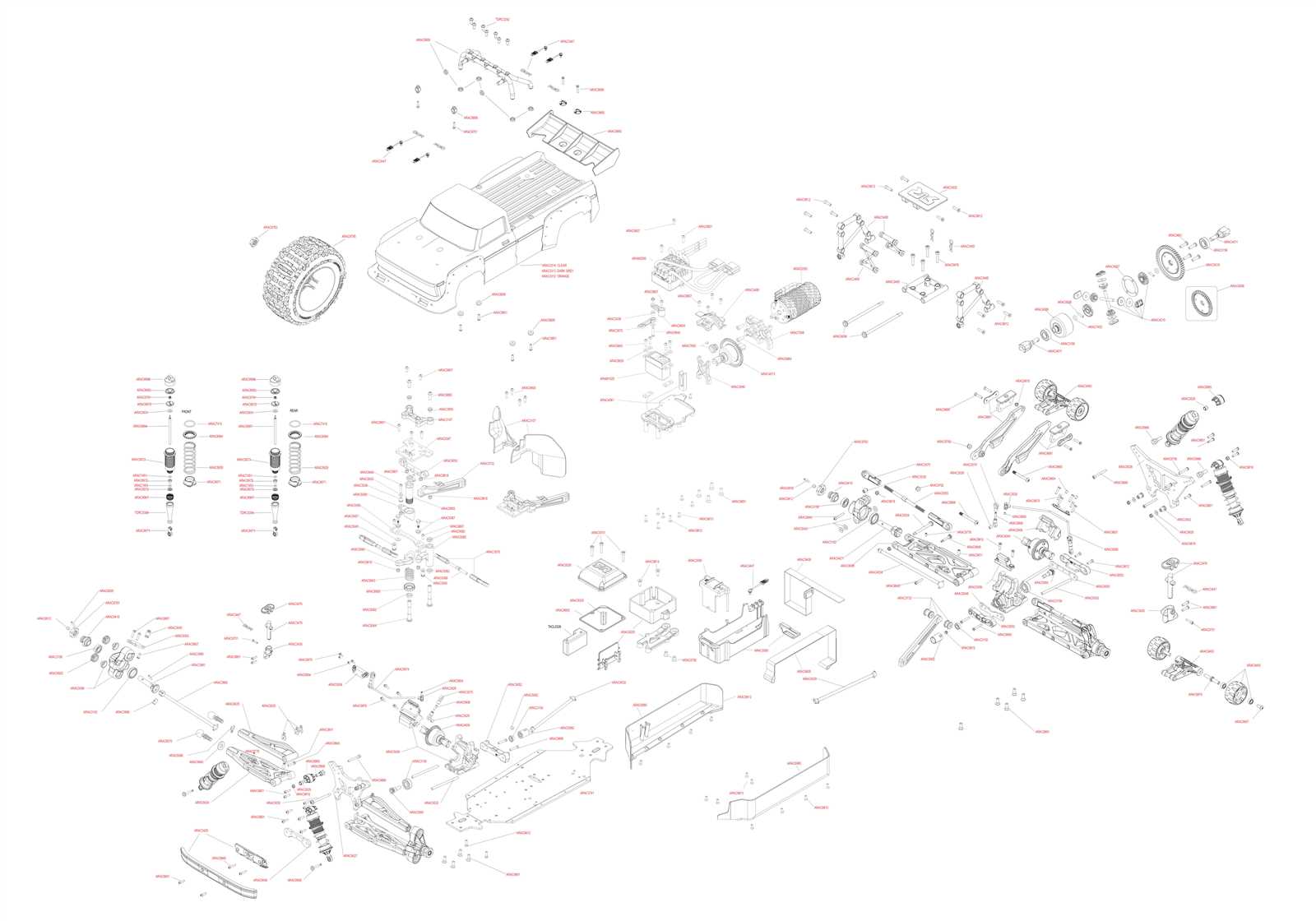 arrma outcast 6s parts diagram