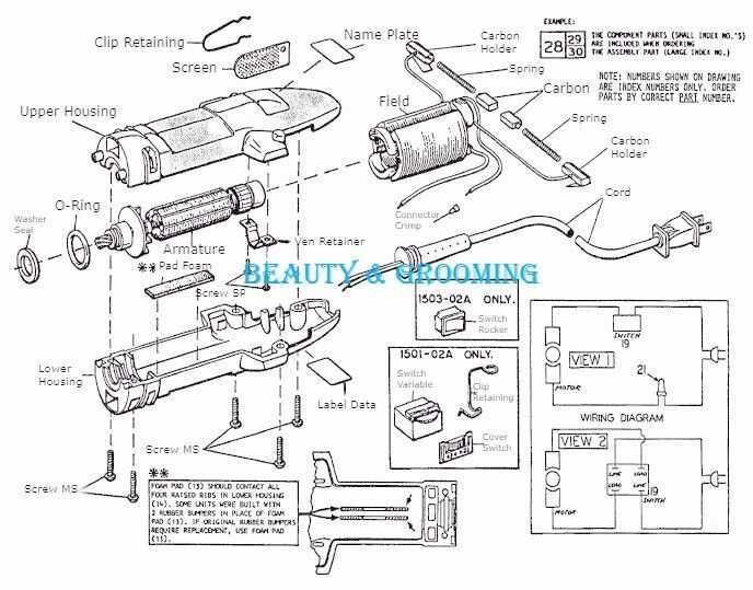 assembly wahl clipper parts diagram