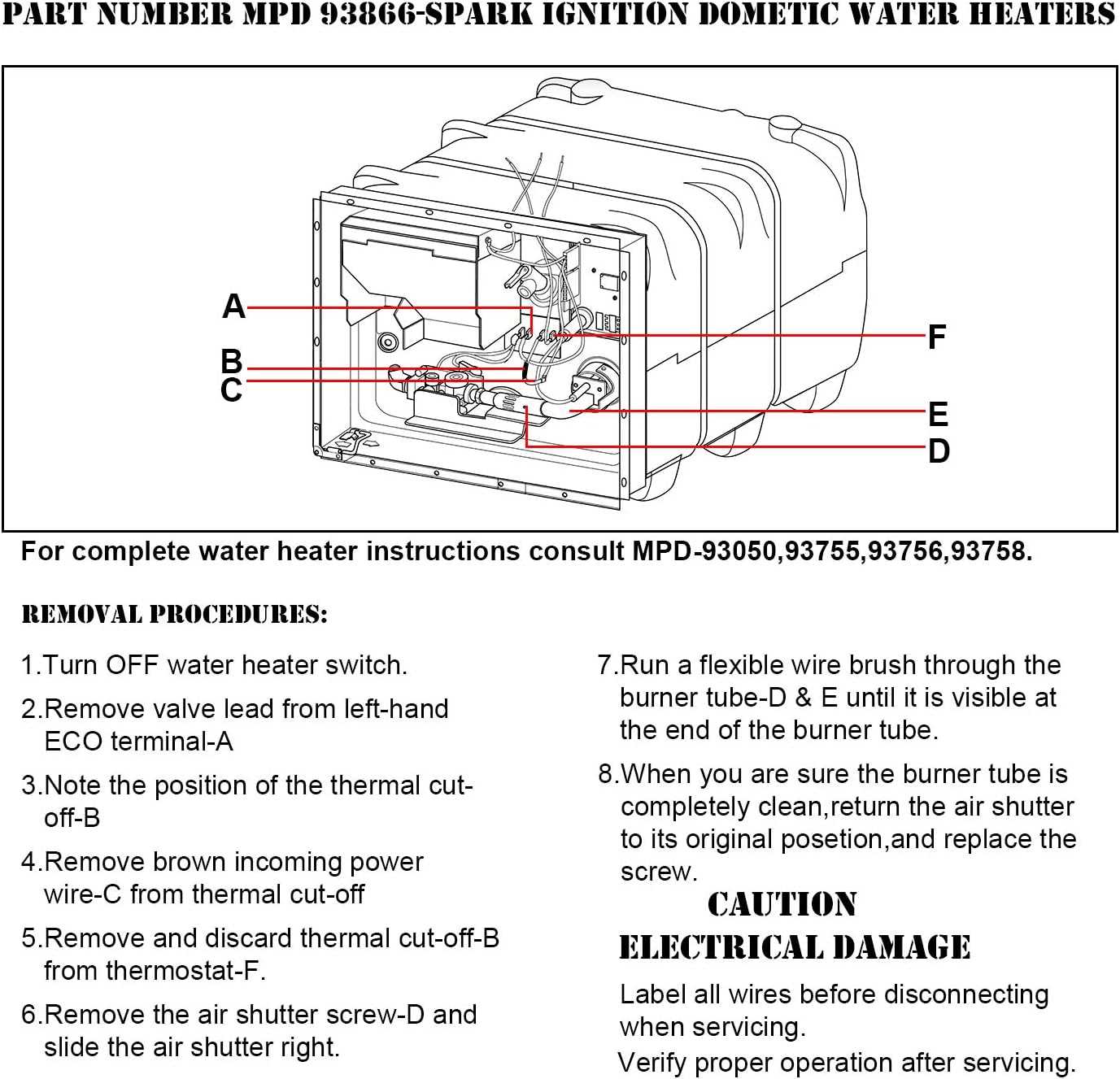 atwood water heater parts diagram