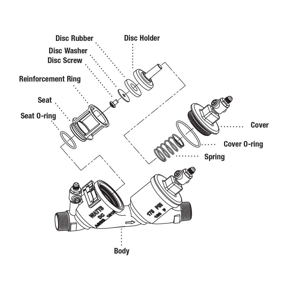 backflow preventer parts diagram