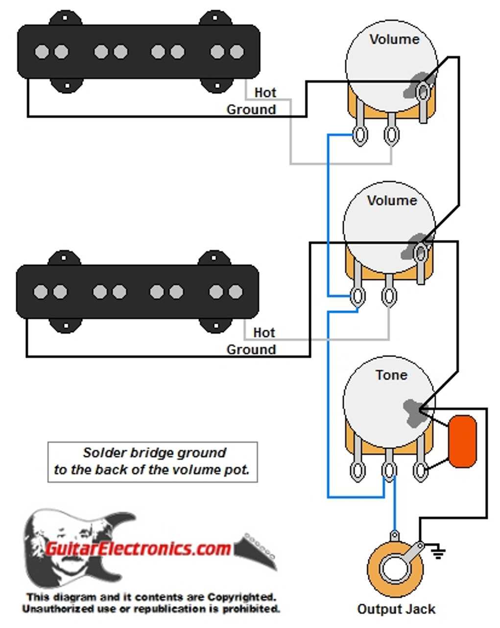 bass guitar parts diagram