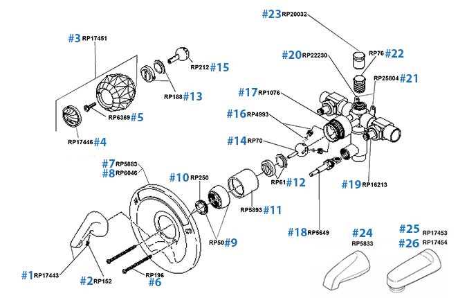 bath faucet parts diagram