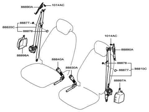 belt buckle parts diagram