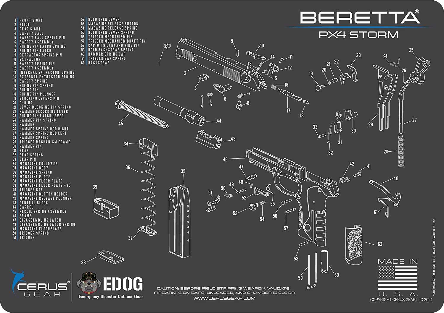 beretta px4 parts diagram