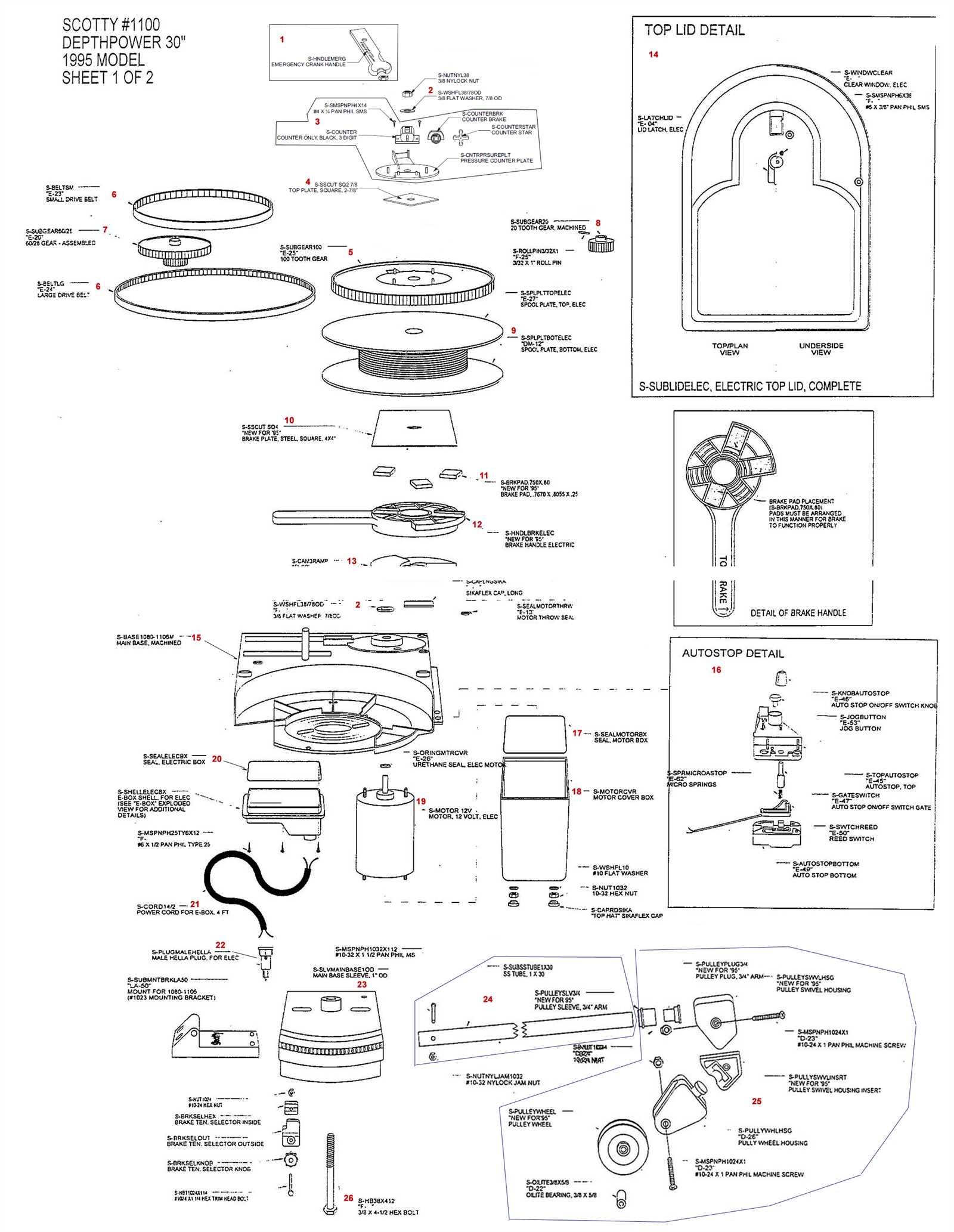 big jon downrigger parts diagram