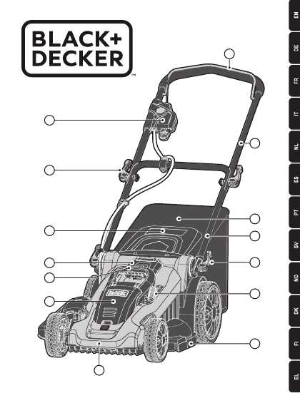 black and decker electric mower parts diagram