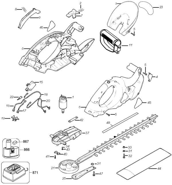 black and decker hedge trimmer parts diagram