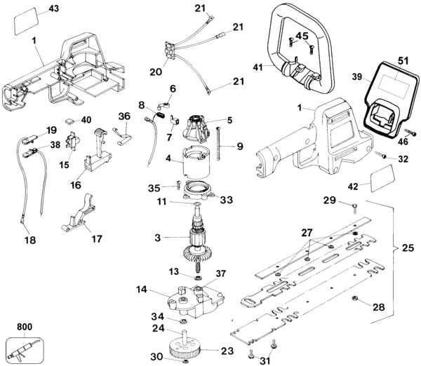 black and decker hedge trimmer parts diagram