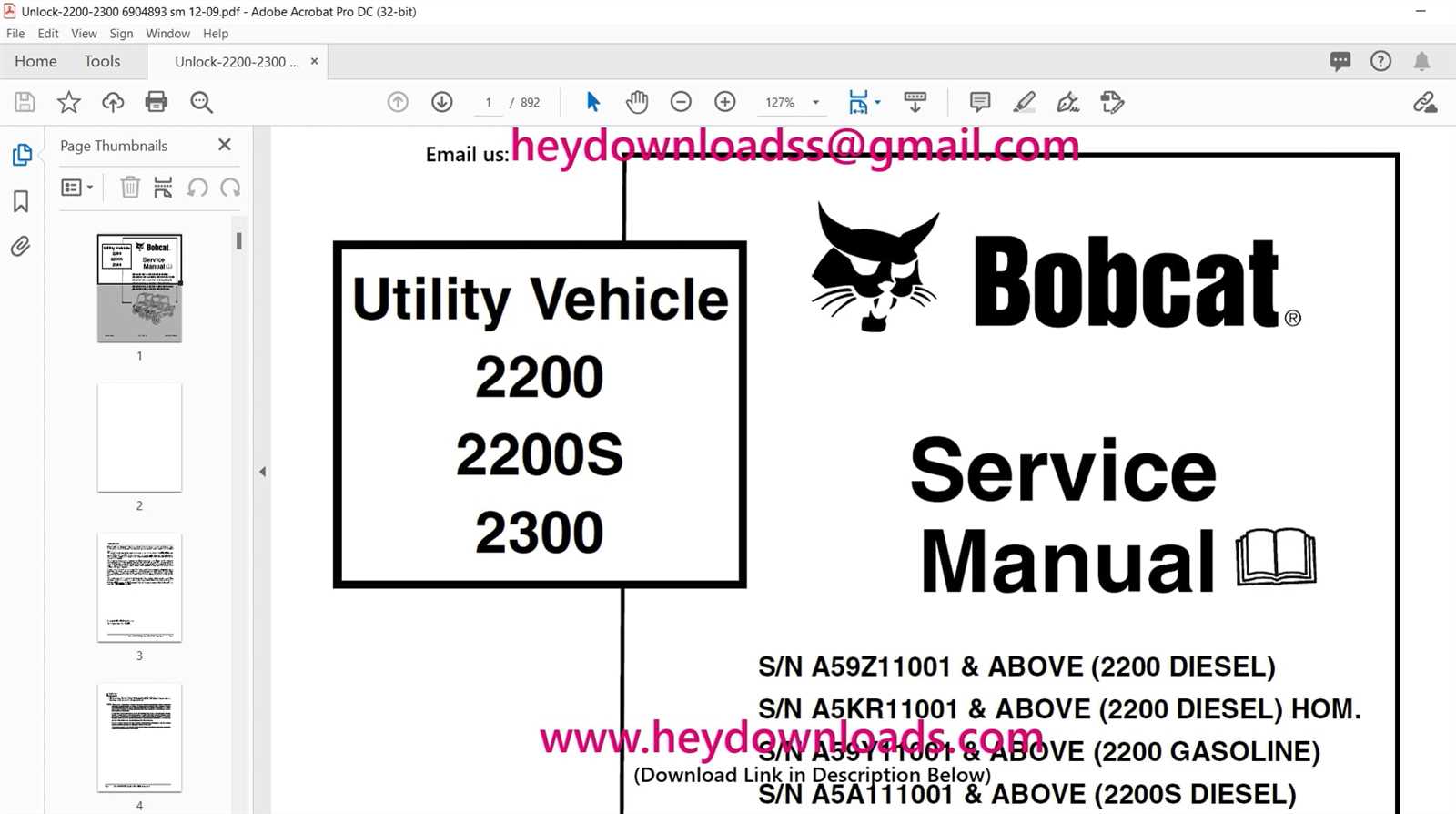 bobcat 2200 parts diagram