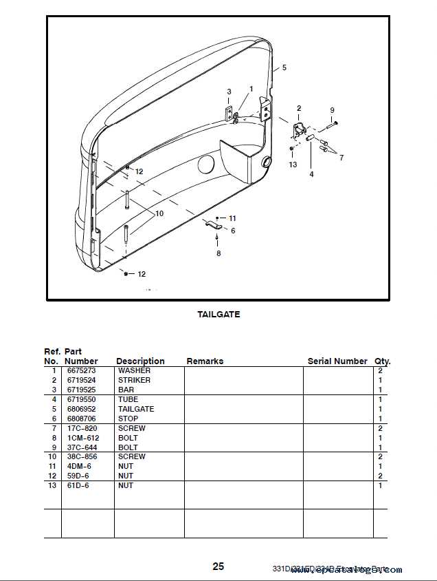 bobcat 334 parts diagram