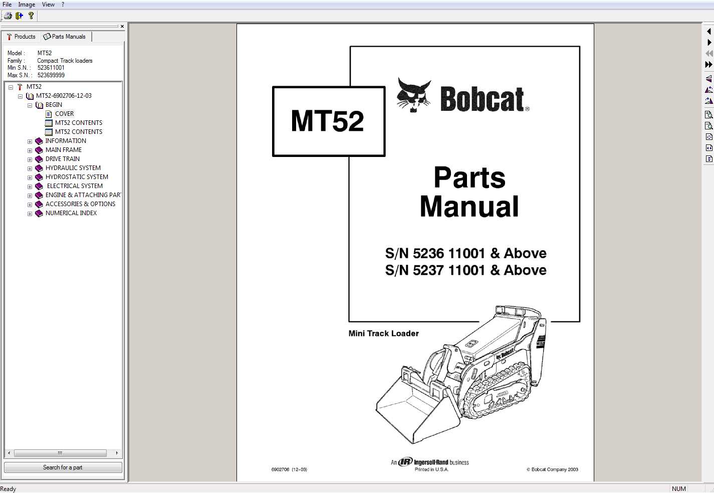 bobcat brushcat parts diagram