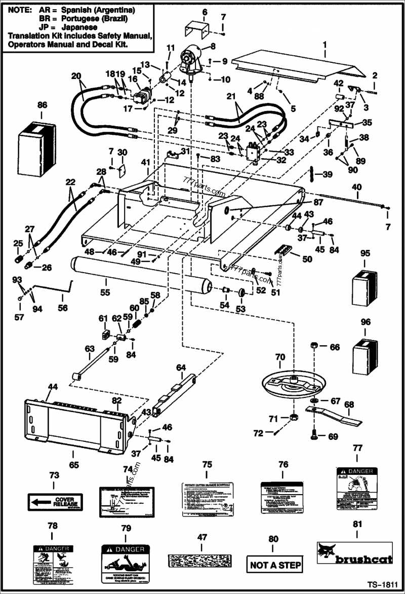 bobcat brushcat parts diagram