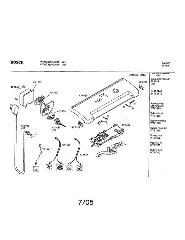 bosch nexxt 500 series dryer parts diagram