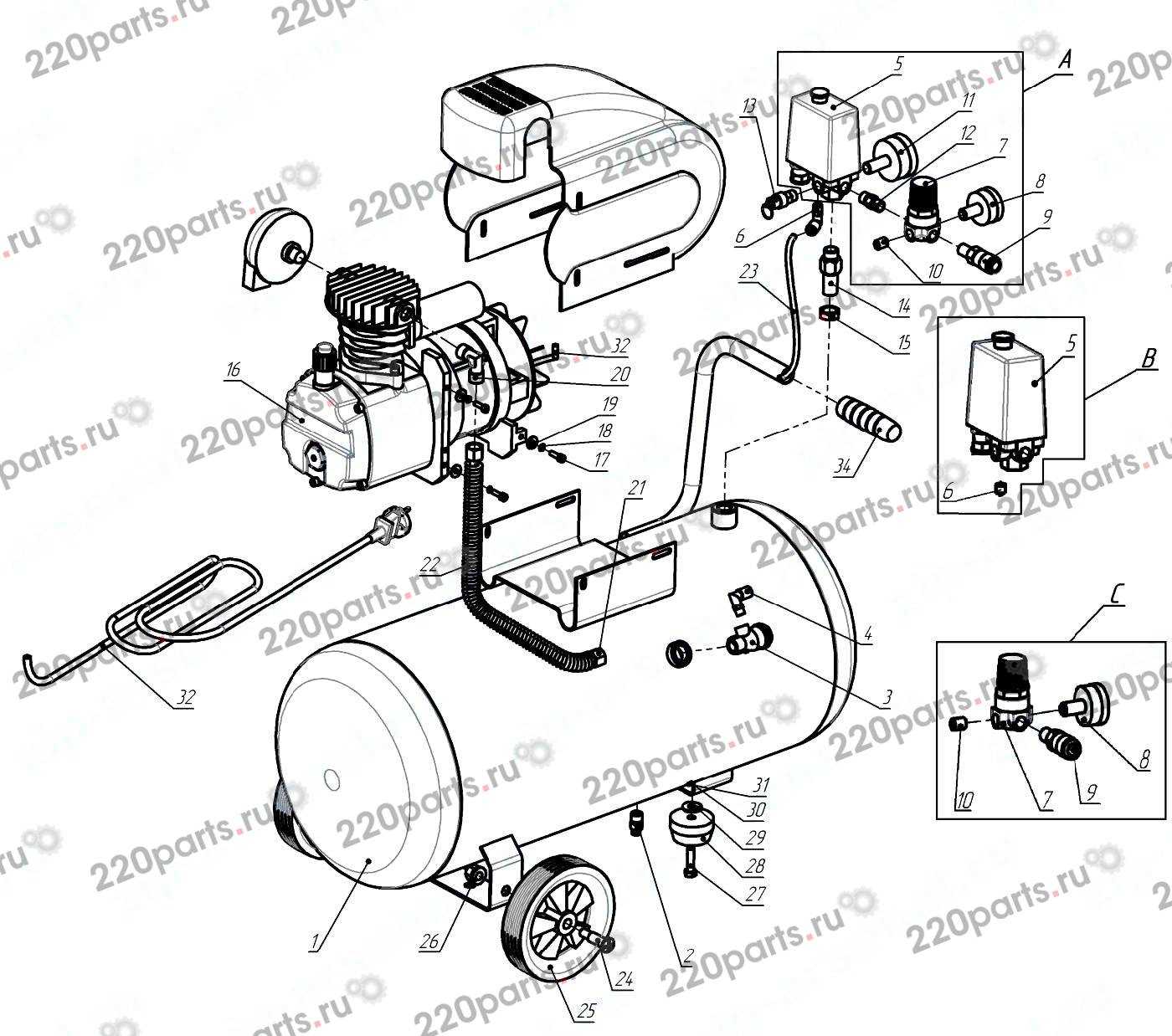 bostitch air compressor parts diagram