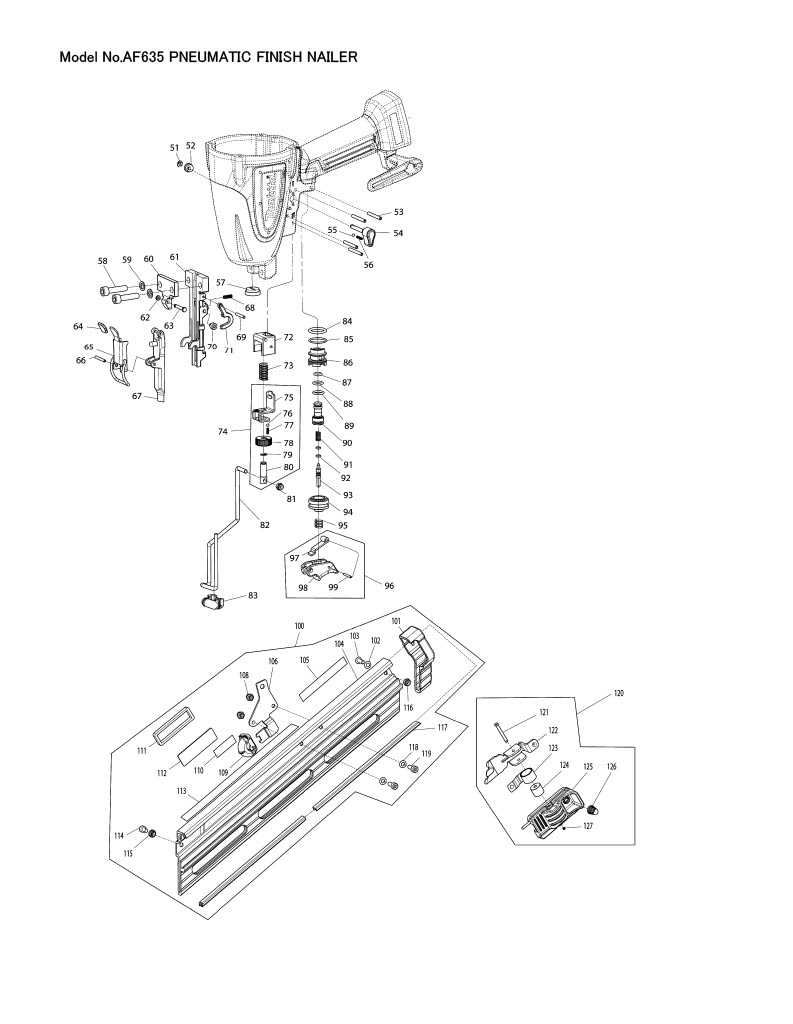 bostitch brad nailer parts diagram