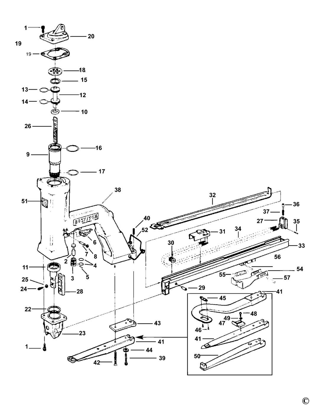 bostitch floor stapler parts diagram