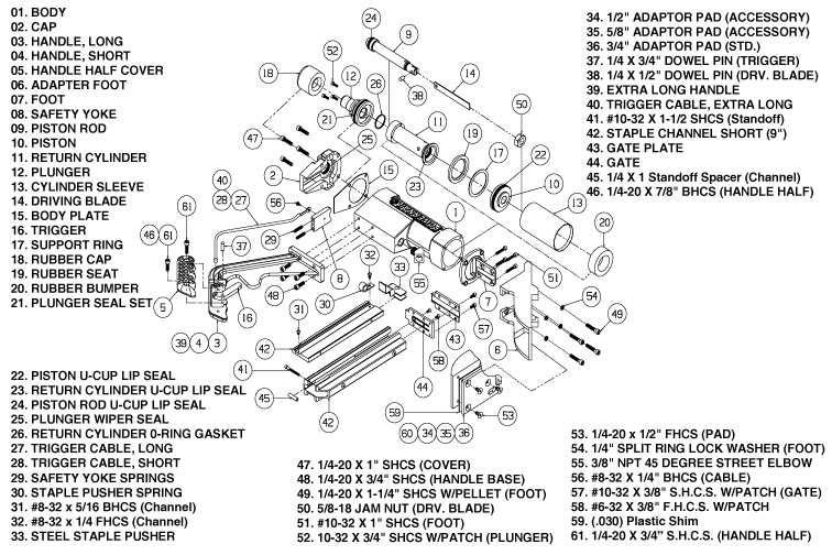 bostitch floor stapler parts diagram