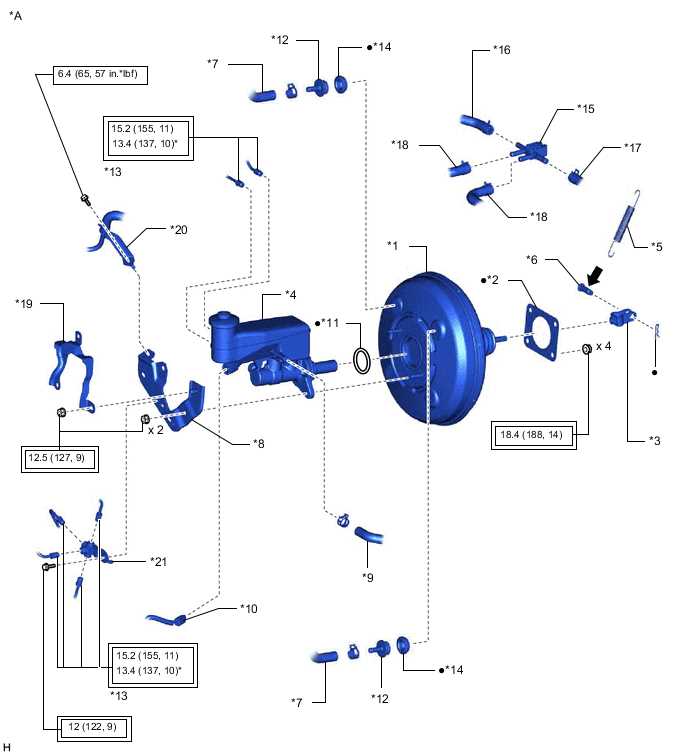 brake booster parts diagram