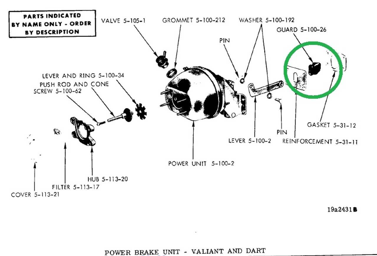 brake booster parts diagram