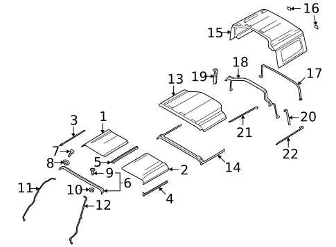 bronco soft top parts diagram