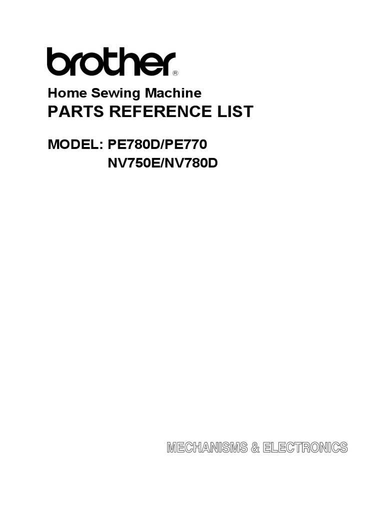 brother pe770 parts diagram