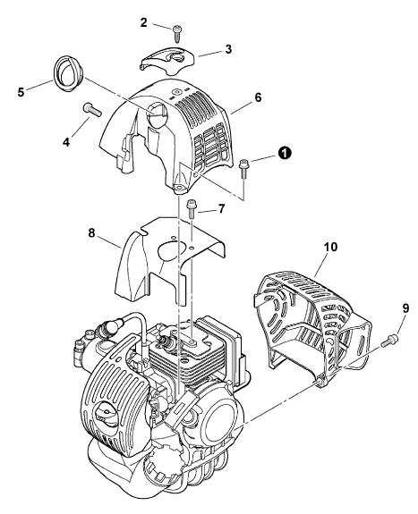 brush cutter parts diagram