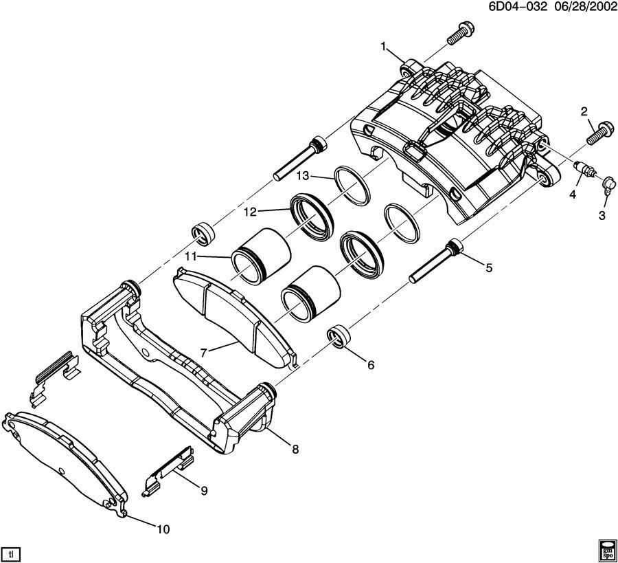 caliper parts diagram