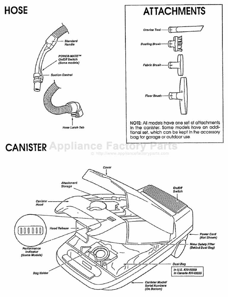 canister vacuum kenmore vacuum model 116 parts diagram