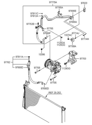 car air conditioner diagram of parts