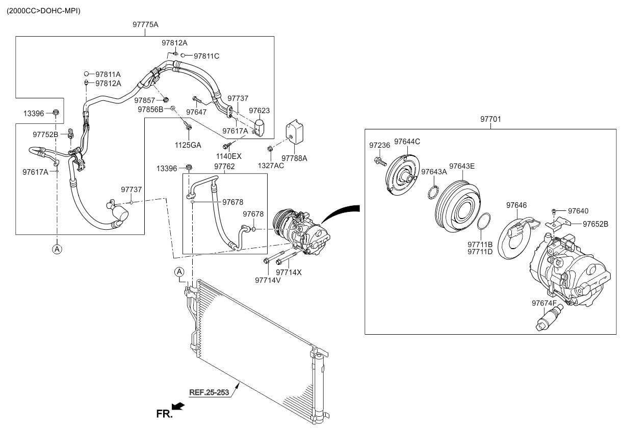 car aircon parts diagram