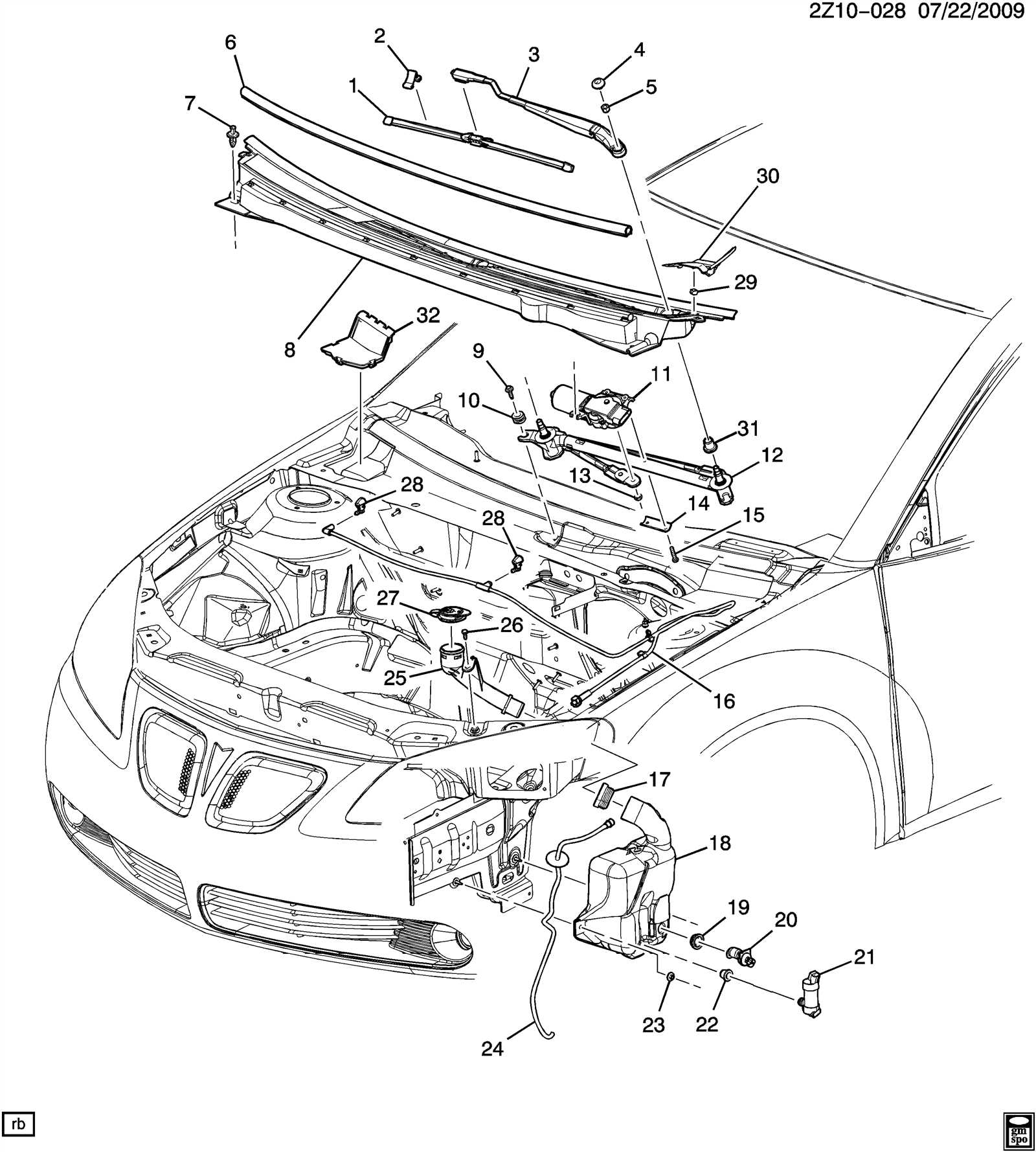 car parts under the hood diagram