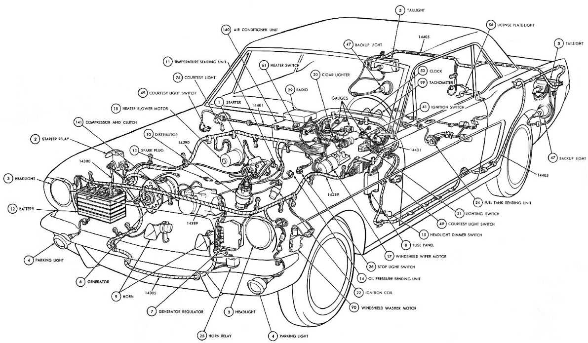 car parts with diagram