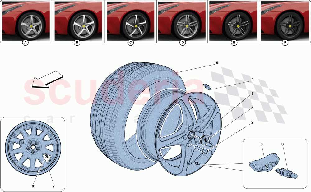 car wheel part diagram