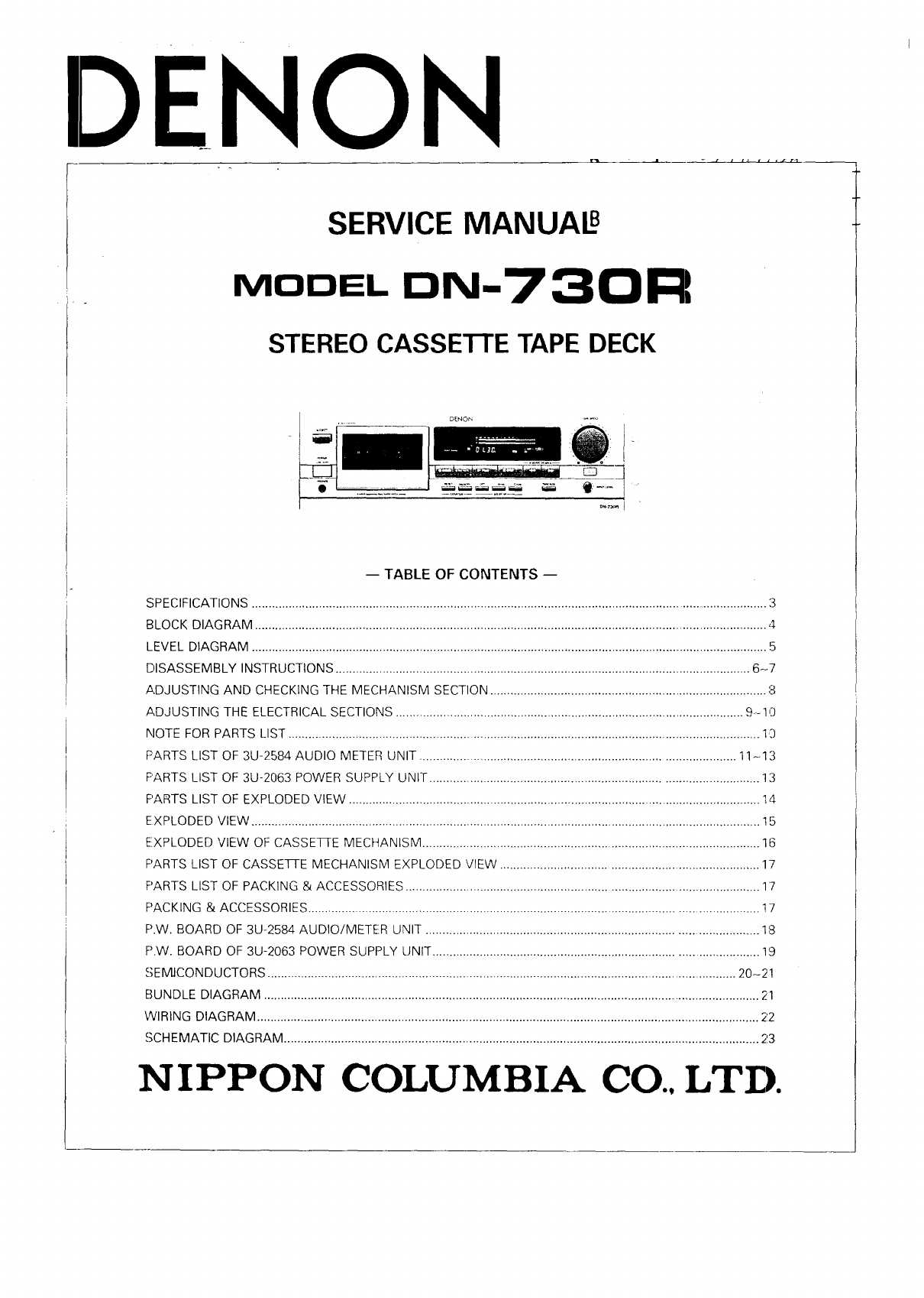 cassette deck parts diagram