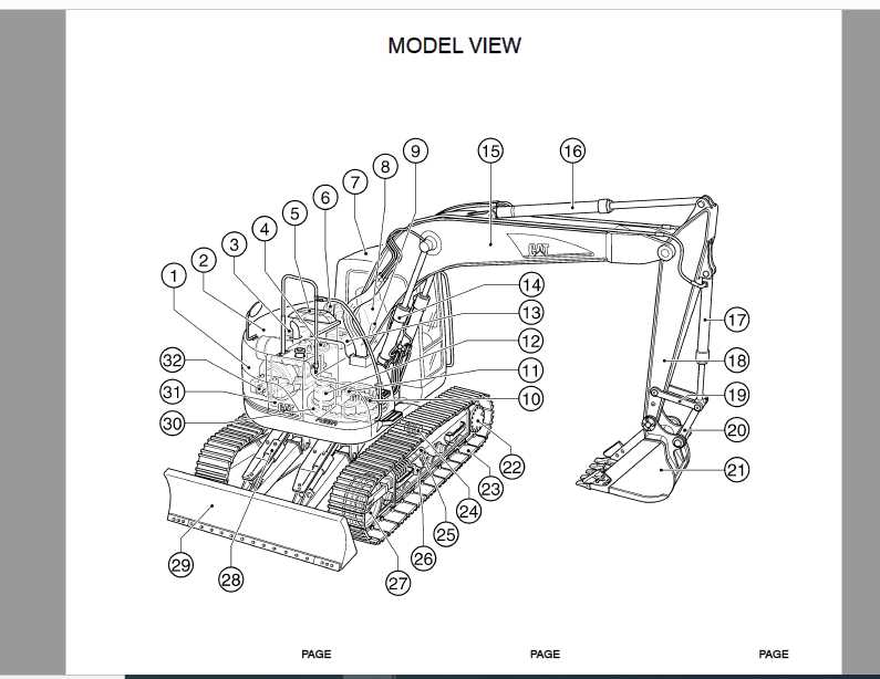 cat excavator parts diagram