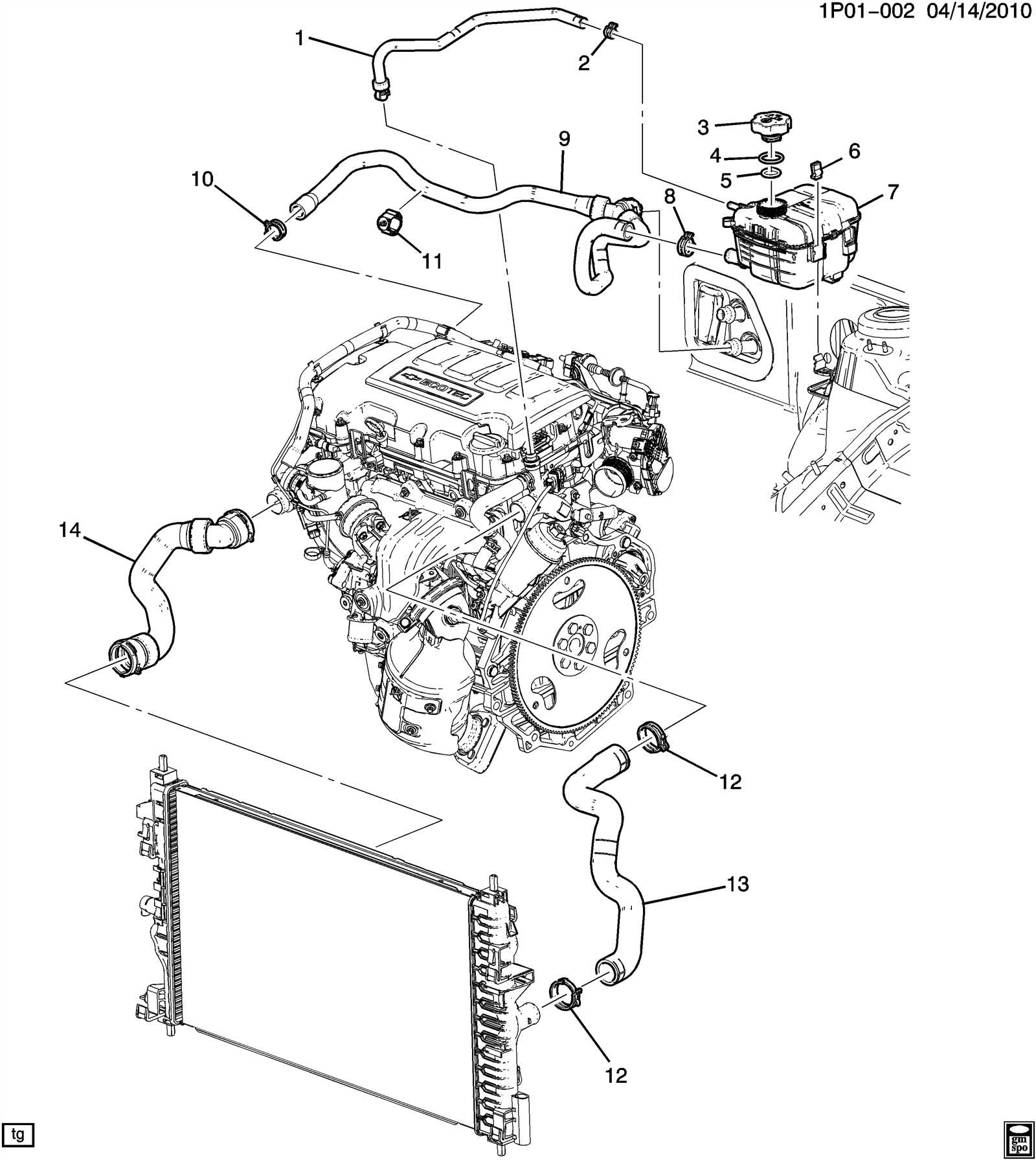 chevy cruze engine parts diagram