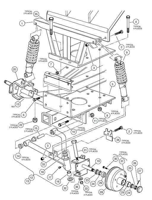 club car brake parts diagram